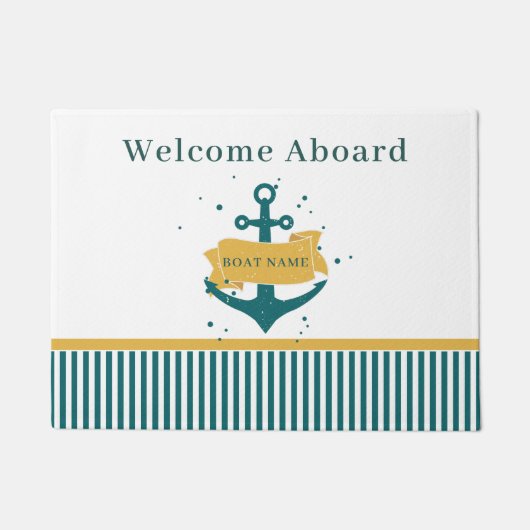 Name des Schiffes Personalisiert Fußmatte (Vorderseite)