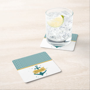 Name des Schiffes Personalisiert Rechteckiger Pappuntersetzer