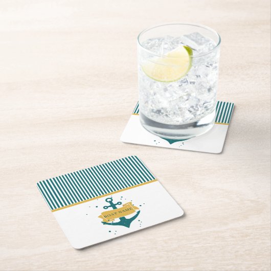 Name des Schiffes Personalisiert Rechteckiger Pappuntersetzer (Vor Ort)