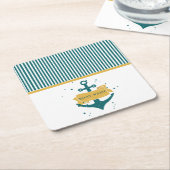 Name des Schiffes Personalisiert Rechteckiger Pappuntersetzer (angewinkelt)