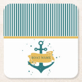 Name des Schiffes Personalisiert Rechteckiger Pappuntersetzer (Vorderseite)