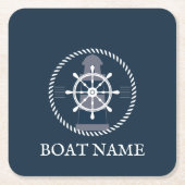 Name des Schiffes Rechteckiger Pappuntersetzer (Vorderseite)