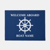 Name des Schiffes Schiff Fahrzeug Willkommen Fußmatte (Vorderseite)