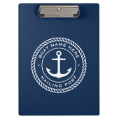 Name des Schiffes und Grenze des Ankerseils des An Klemmbrett (Vorderseite)