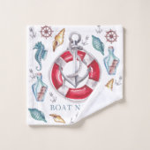 Name des Schiffes Wasserfarbe Wasserfarbene Elemen Badhandtuch Set (Waschlappen)