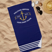 Name des Schiffes Willkommen an Bord der Marine Bl Strandtuch