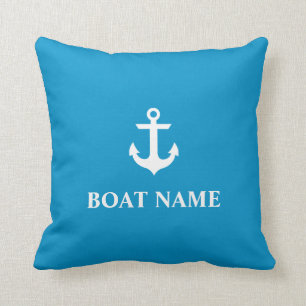Name des Schiffs Anchor Malibu Blauer Kissen