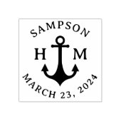 Name des Schiffs Ankerdatum und zwei Buchstaben Gummistempel (Prägung)