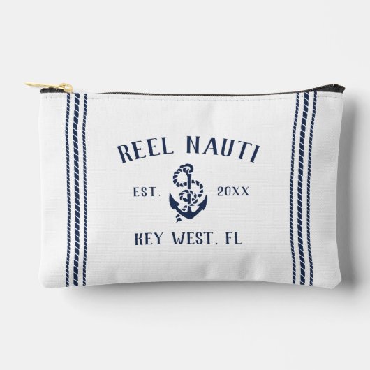 Name des Schiffs der rustikalen Nautik und des wei Zubehörtasche (Vorderseite)