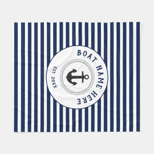 Name des Schiffs des Nautischen Anchors Fleecedecke (Vorderseite (Horizontal))