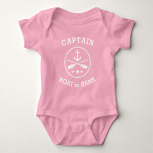 Name des Schiffs Nautical Anchor oars stars Baby Strampler