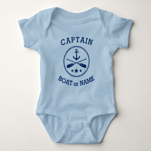 Name des Schiffs Nautical Anchor oars stars Baby Strampler
