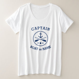 Name des Schiffs Nautical Anchor oars stars Große Größe T-Shirt