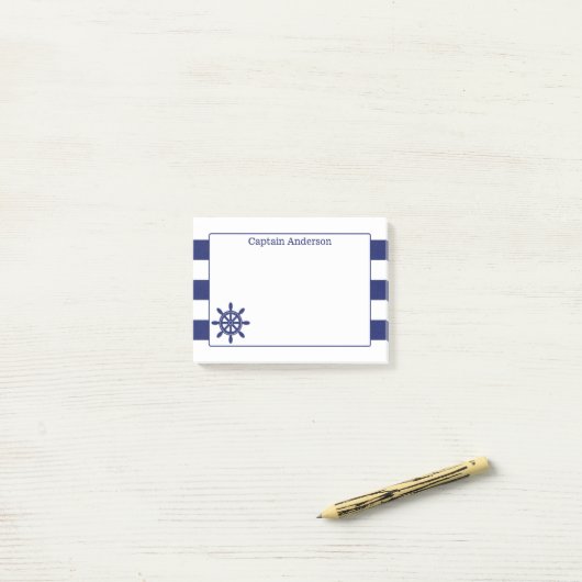 Name des Schiffskapitän 4 x 3 Post-it Klebezettel (Auf Schreibtisch)