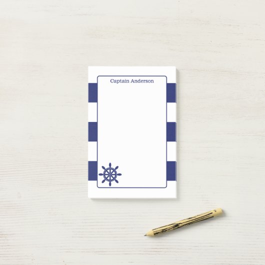 Name des Schiffskapitän 4x6 Post-it Klebezettel (Auf Schreibtisch)