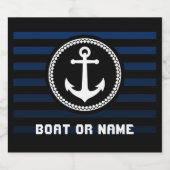 Name des Schiffskapitän und der Marine Schaumweinetikett (Einzelnes Label)