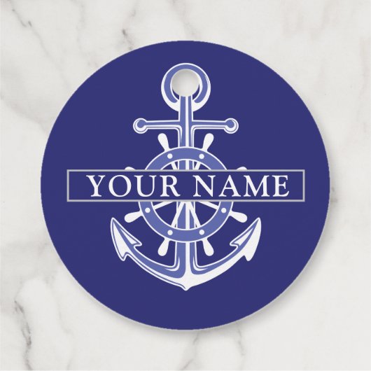 Name des Schiffskapitäns Marine Seemann Geschenkanhänger (Rückseite)