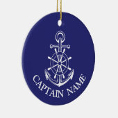 Name des Schiffskapitäns Marine Seemann Hintern Keramik Ornament (Rechts)