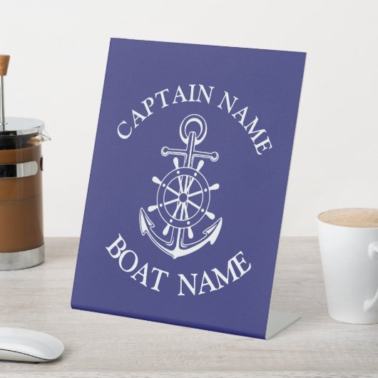 Name des Schiffskapitäns Marine Seemann Sockelschild (In SItu)