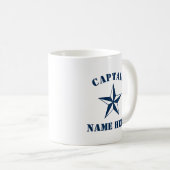 Name des Schiffskapitäns personalisiert Kaffeetasse (VorderseiteRechts)