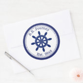 Name des Schiffskapitäns Runder Aufkleber (Umschlag)