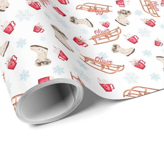 Name des Schokoladenmusters im Winter Geschenkpapier (Rolleneckpunkt)