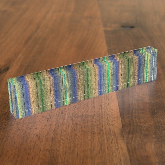 Name des Schreibtisches Teller blau und grün Namensplakette (Seite)