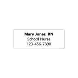 Name des Schulkrankennamens und Telefonnummer Permastempel