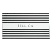 Name des schwarz-weiß gestrichenen Musters Kissenbezug (Rückseite)