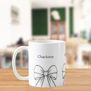 Name des Schwarz-weißen Bogen-Skripts Kaffeetasse