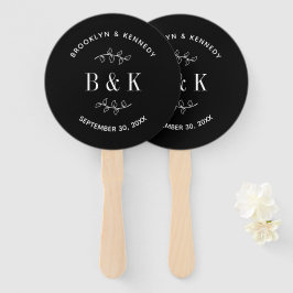 Name des Schwarz-weißen botanischen Monogrammes Fächer