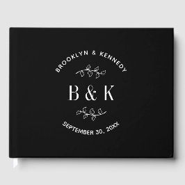 Name des Schwarz-weißen botanischen Monogrammes Gästebuch