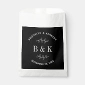 Name des Schwarz-weißen botanischen Monogrammes Geschenktütchen (Vorderseite)