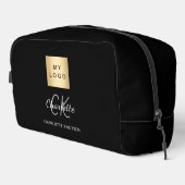 Name des Schwarz-weißen Firmenlogos Waschbeutel (Rechte Ecke)