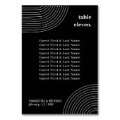 Name des Schwarz-weißen Gästebuchs Simple Geometri Tischnummer (Rückseite)