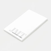 Name des Schwarz-weißen oder grauen Monogramms Post-it Klebezettel (angewinkelt)