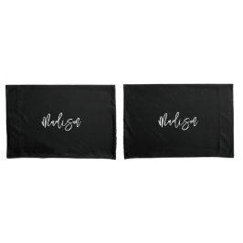 Name des Schwarz-weißen Personalisierten Monogramm Kissenbezug