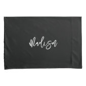 Name des Schwarz-weißen Personalisierten Monogramm Kissenbezug (Vorderseite-Rechts)