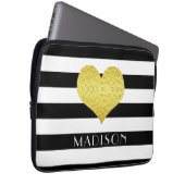 Name des Schwarz-weißen Streifen im goldenen Herze Laptopschutzhülle (Vorne Rechts)