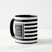 Name des Schwarz-weißen Strips Tasse (Vorderseite Links)