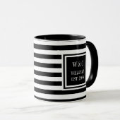 Name des Schwarz-weißen Strips Tasse (VorderseiteRechts)