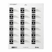 Name des Schwarz-weißen Teams Jersey Adressaufkleber (Vorne)