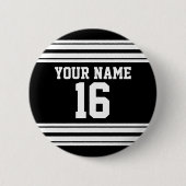 Name des Schwarz-weißen Teams Jersey Button (Vorderseite)
