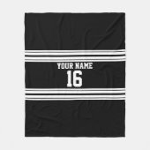 Name des Schwarz-weißen Teams Jersey Fleecedecke (Vorderseite)