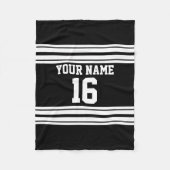 Name des Schwarz-weißen Teams Jersey Fleecedecke (Vorderseite)