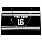 Name des Schwarz-weißen Teams Jersey Große Geschenktüte (Vorderseite)