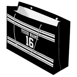 Name des Schwarz-weißen Teams Jersey Große Geschenktüte