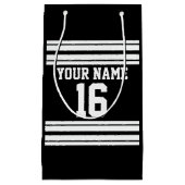 Name des Schwarz-weißen Teams Jersey Kleine Geschenktüte (Vorderseite)