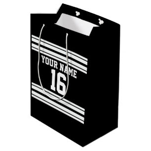 Name des Schwarz-weißen Teams Jersey Mittlere Geschenktüte