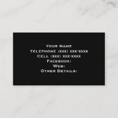 Name des Schwarz-weißen Teams Jersey Visitenkarte (Rückseite)